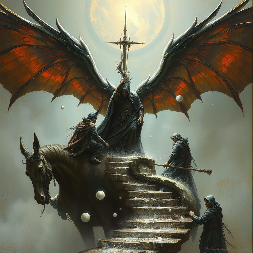 Dark Fantasy Artwork in an Impasto Style