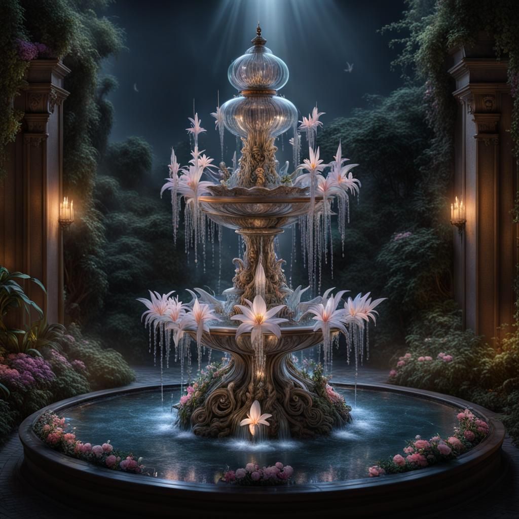 Flower Water Fountain