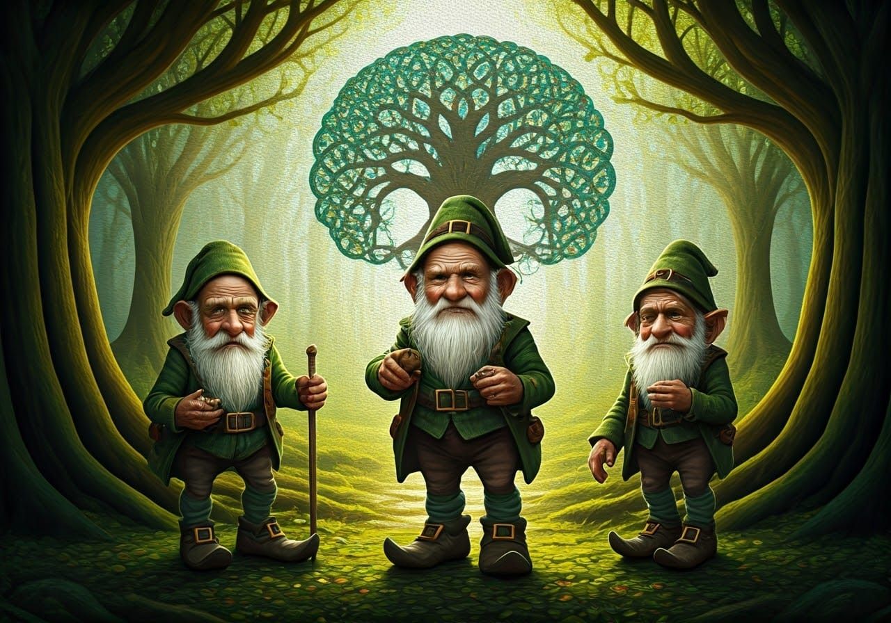 Leprechauns Discuss Art in Celtic Forest