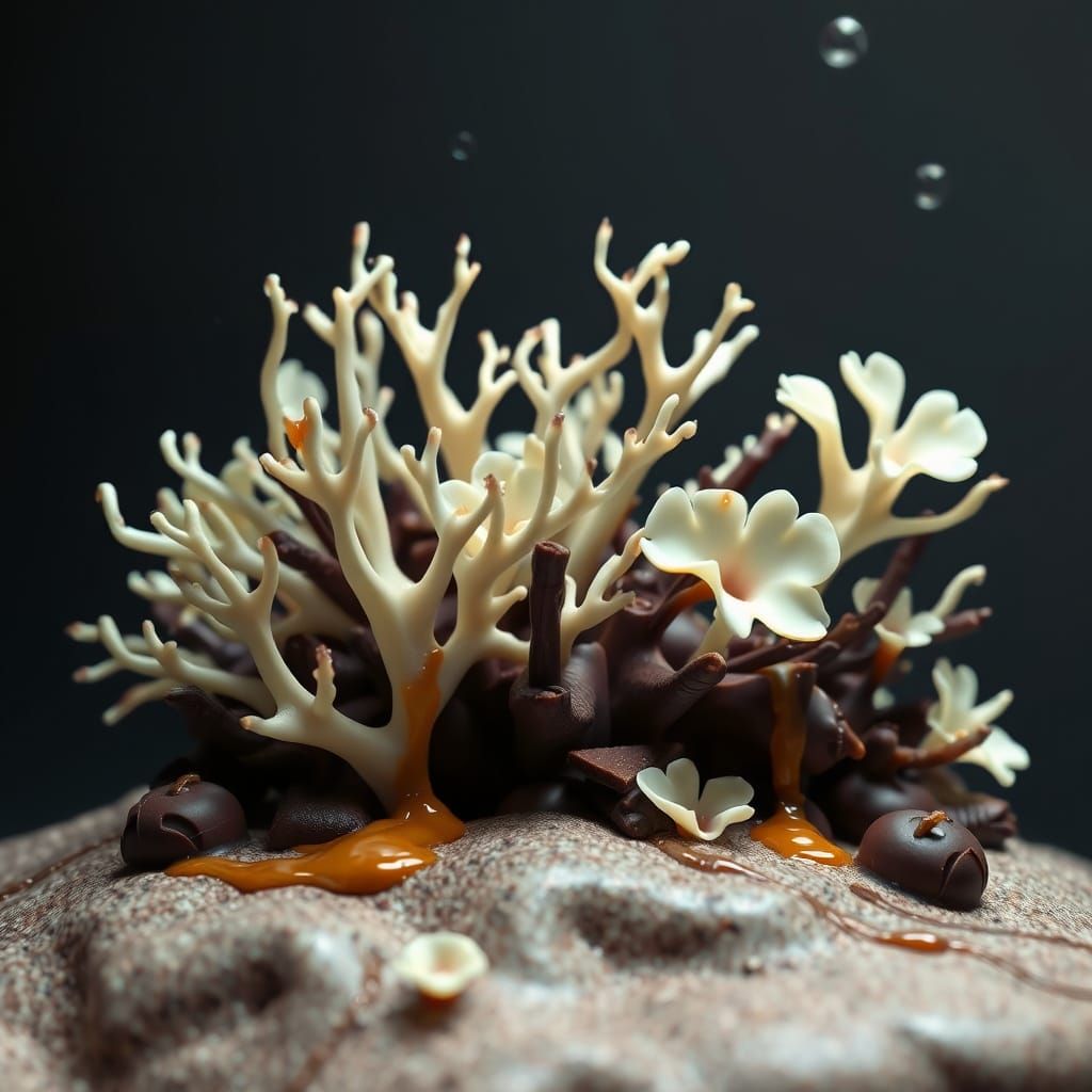 Chocolate Coral Reef in 3D Rendered Style