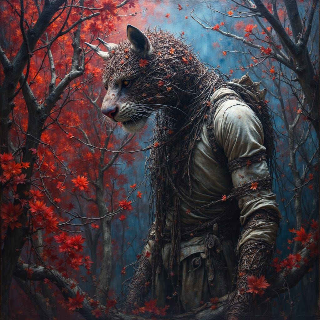 Barbed-Wire Tiger-Man in Enebroso Thorns