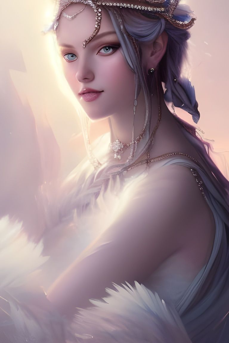 Icy Queen Portrait in Hyperdetailed Digital Art Style