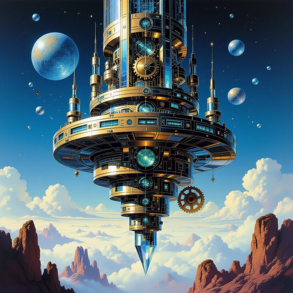 Adamantine Tower in Orbit Around Mechanus