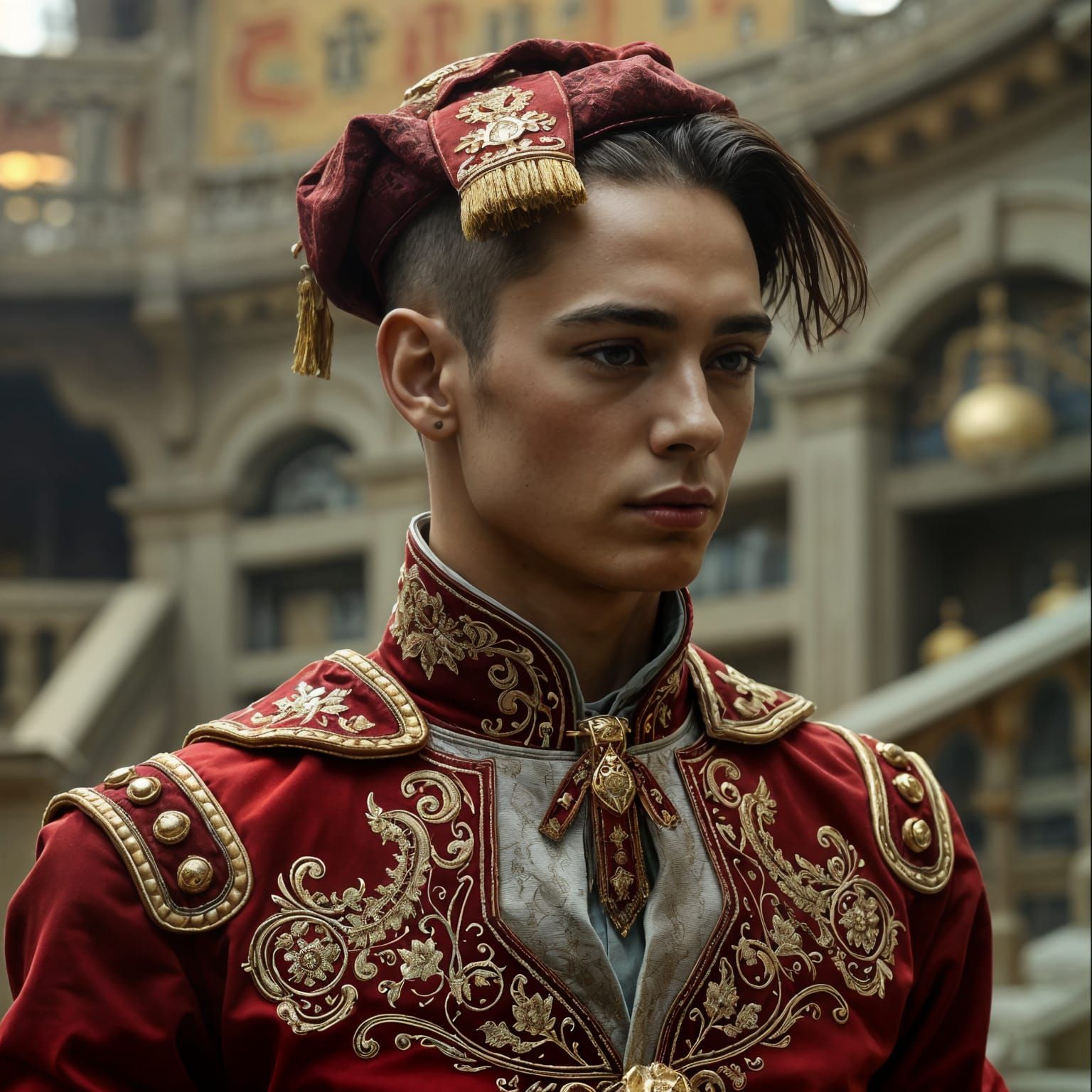 Regal Young Man in Arabic Victorian Fantasy Style