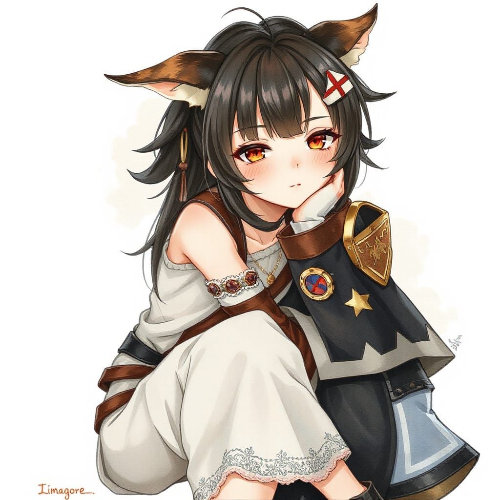 Watercolor Kidcore Mage with Messy Bangs