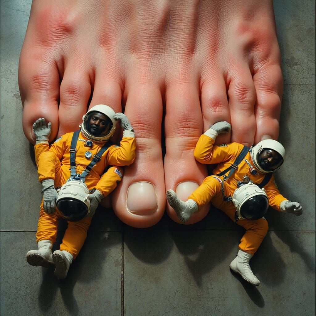 Astronauts and Gigantic Foot Conveying Loneliness