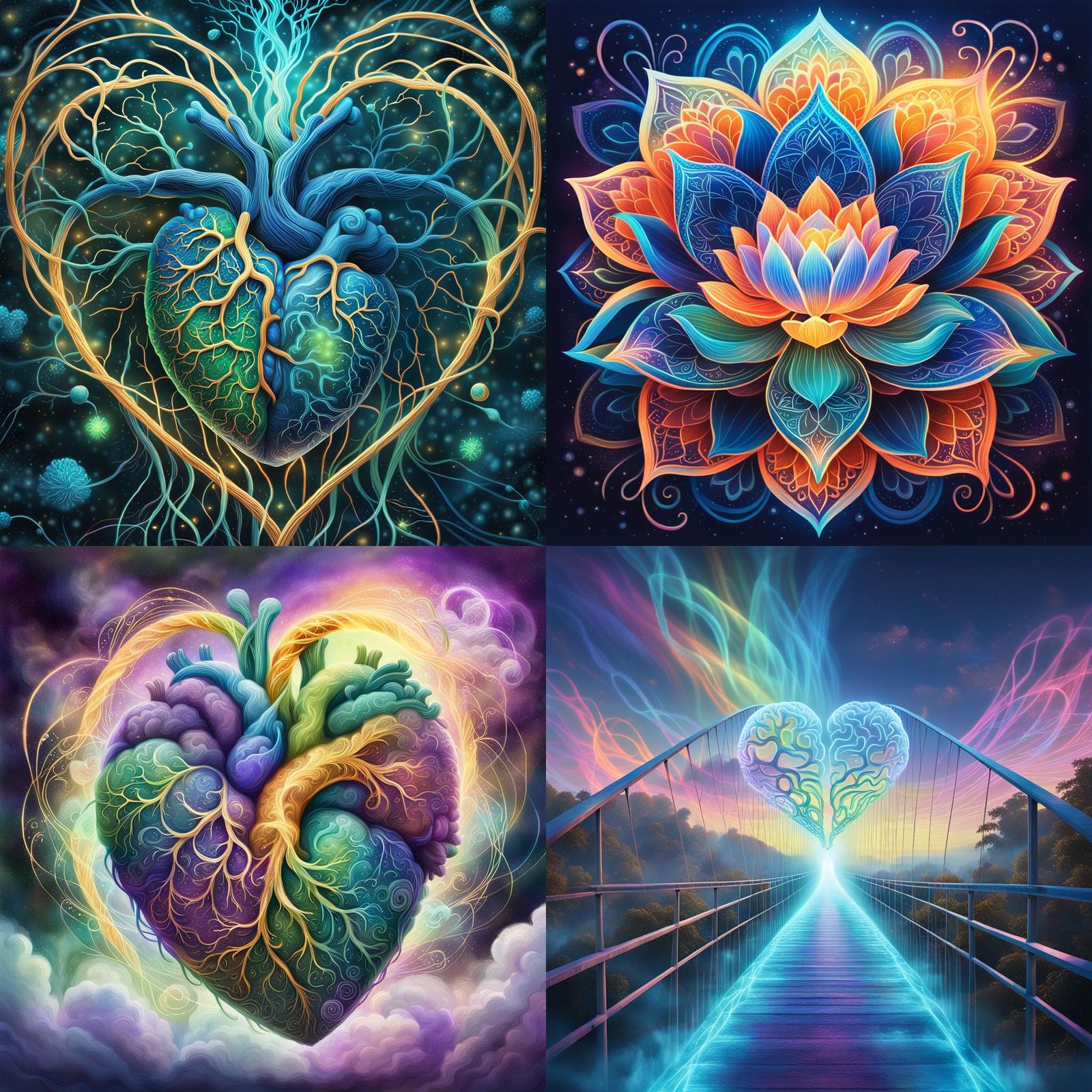 Heart-Brain Coherence: Whimsical Illustration of Corresponde...