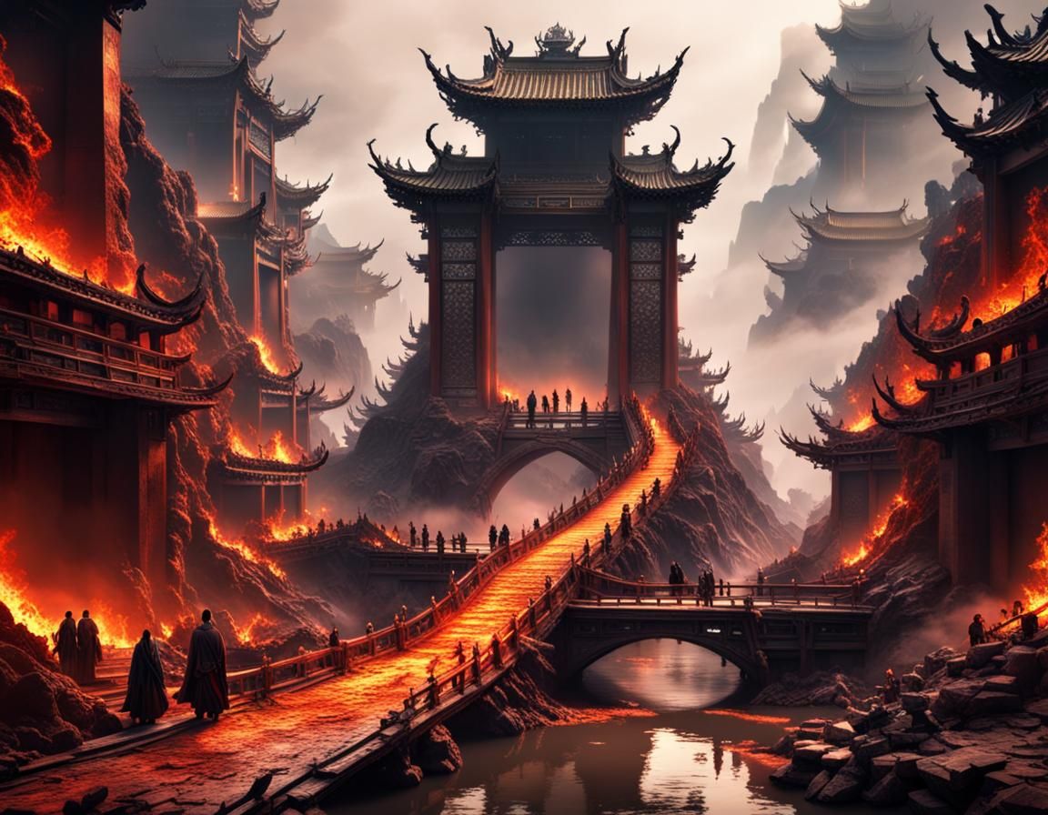 Epic Broken Bridge to Hell in Asian Style
