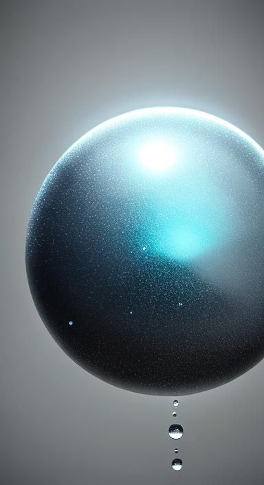 Silver Orb Shines in Misty Surreal Atmosphere