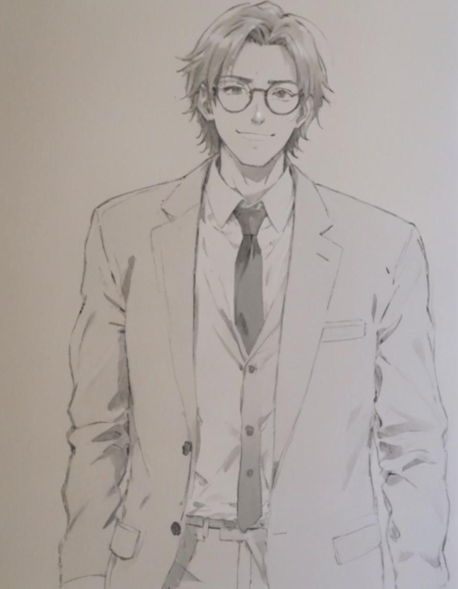 Anime Style Image of Disheveled High School Student