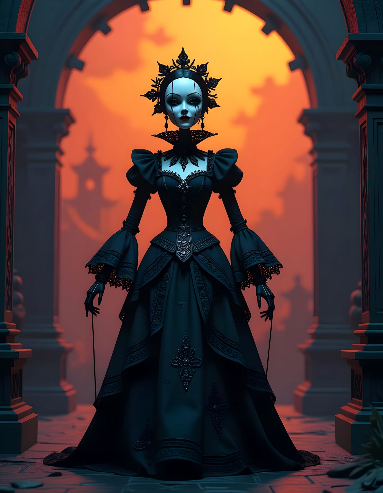 Marionette's Funeral March in Detailed Matte Painting