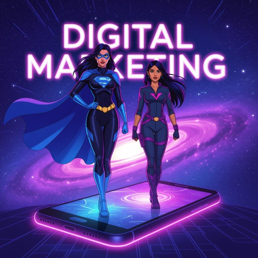 Superpowered Women Enter Digital Galaxy in Cyberpunk Style