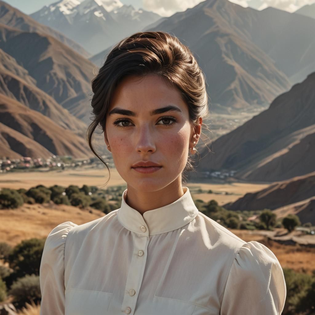 1960s Portrait of a Young Woman in the Andes