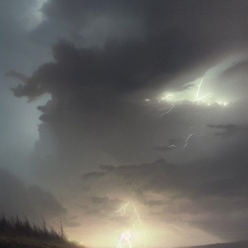 Dramatic Lightning Strike in Dark Fantasy Style