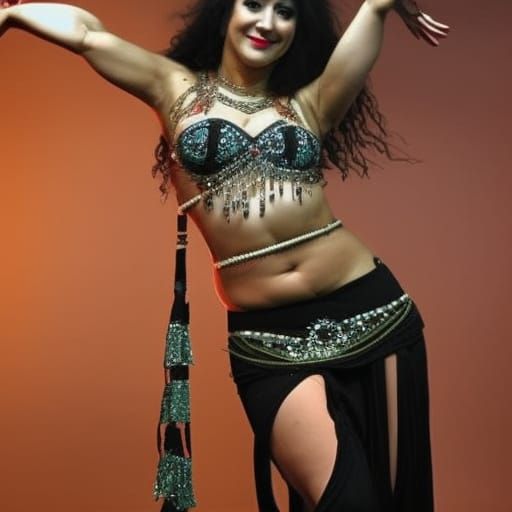 Belly Dancer Twisting Hips in Dance