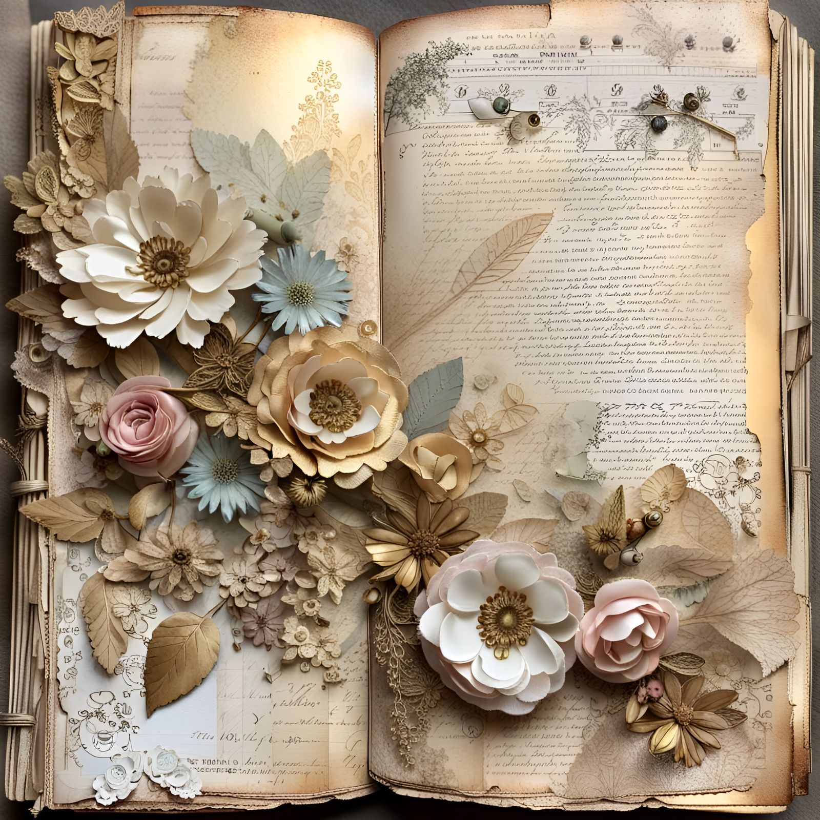 Dreamlike French Style Junk Journal Page