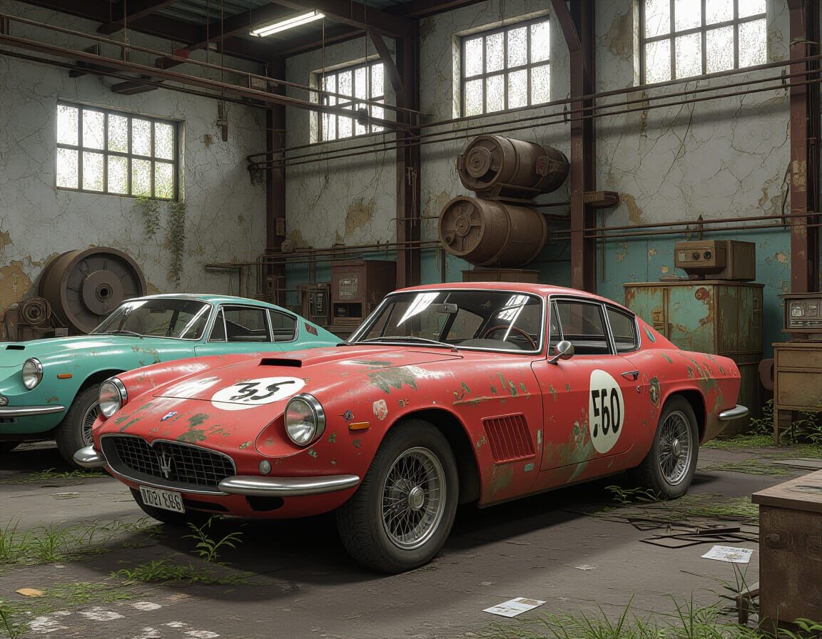 Abandoned Vintage Italian Cars in Neglected Factory