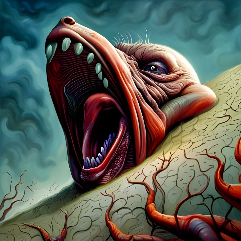 Hyperrealistic Sci-Fi Horror: Ravenous Tunnel Mouth