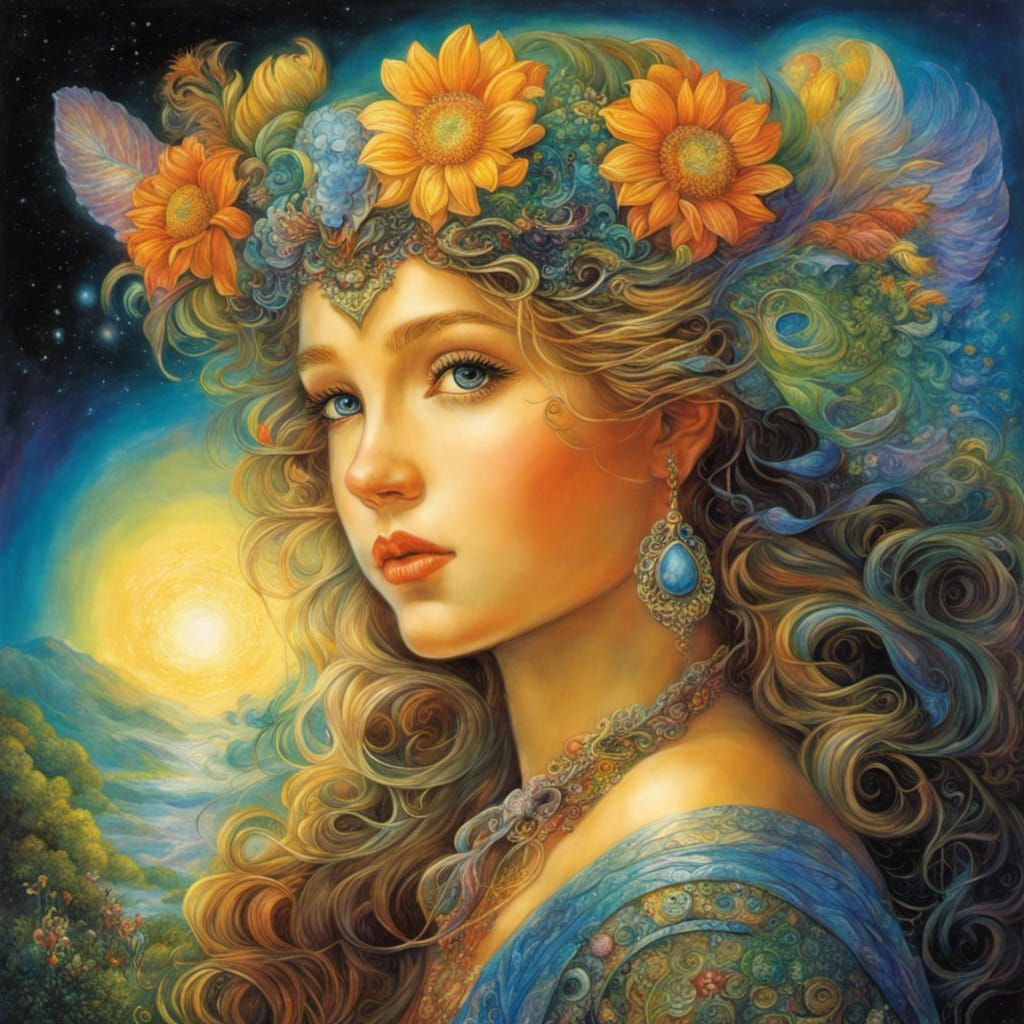 Dreamlike Girl in Visionary Art Style
