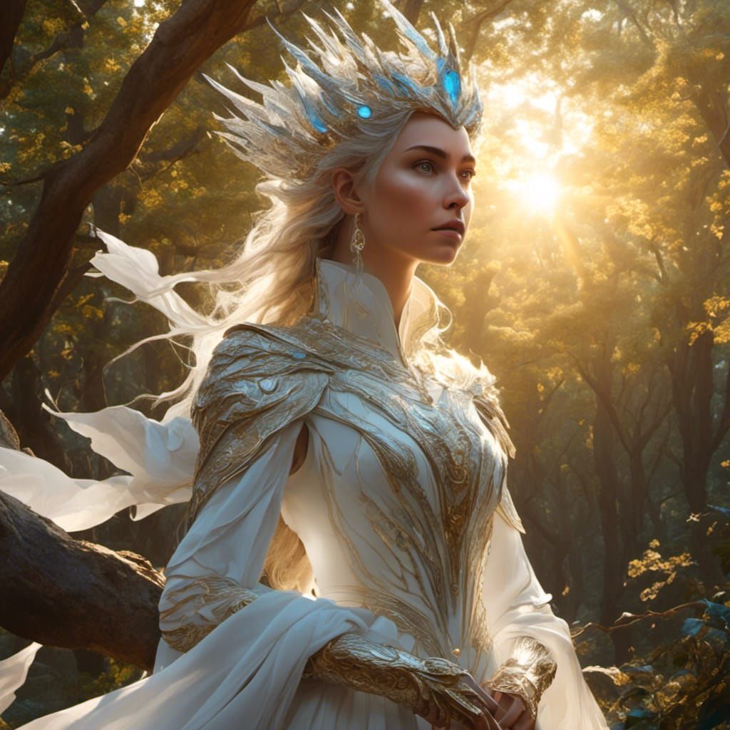 Princess Kisses Dragon in Forest, Hyperreal Portrait