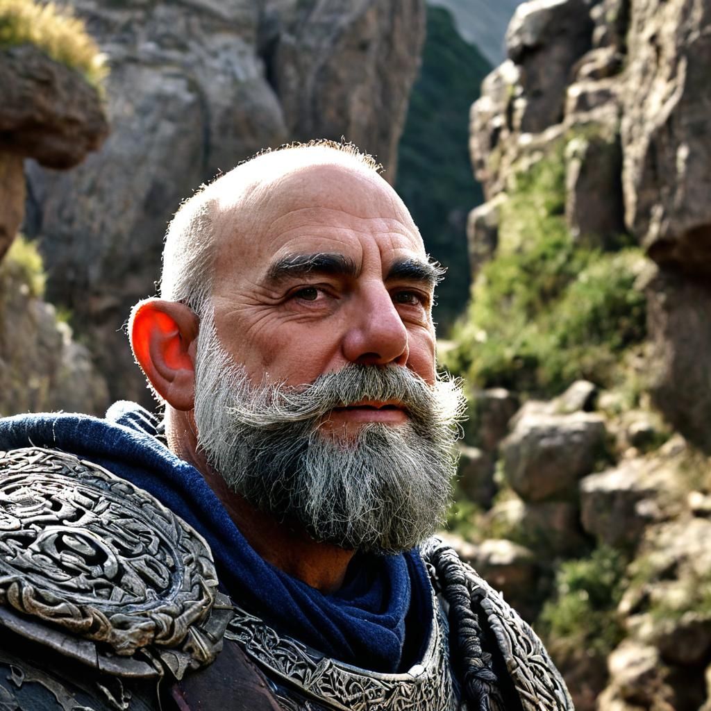 Hill Dwarf Portrait in Ancient Stone Ruin