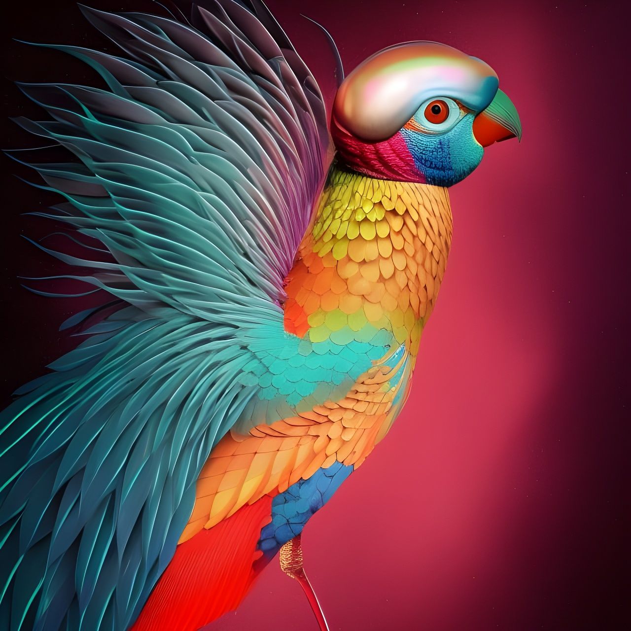 Exotic Bird: Hyperrealistic Macro Photography