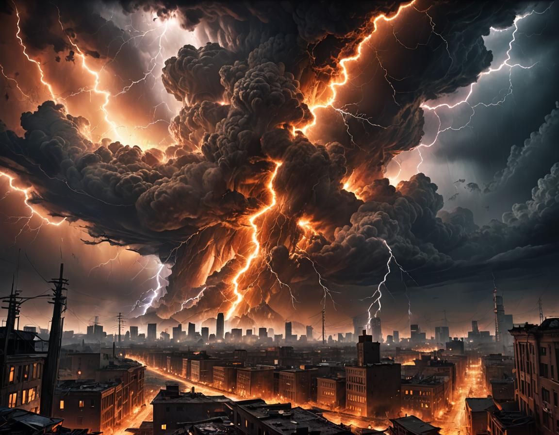 Apocalyptic Destruction: Digital Painting of World's End