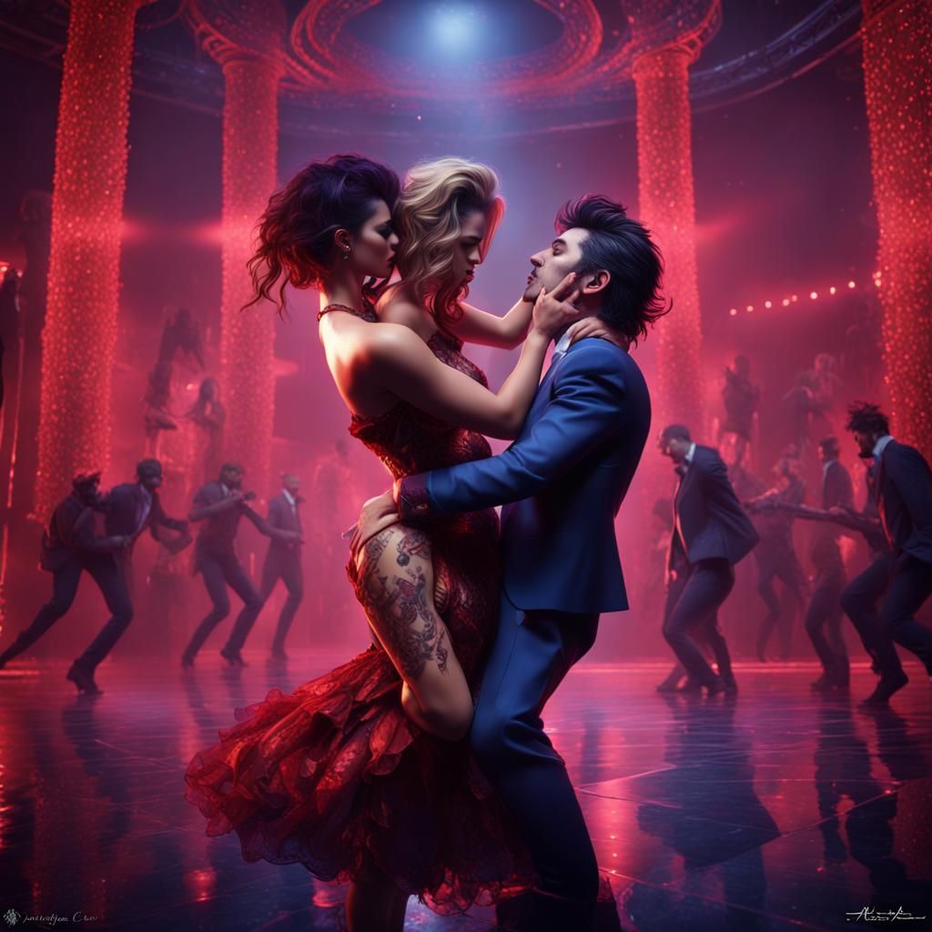 Fantastical Kiss of Faces: Detailed Matte Painting