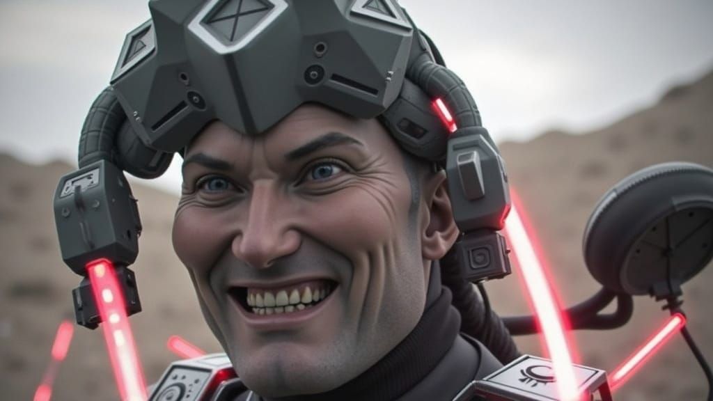 Handsome Robotic Man in Toque: AI Portrait