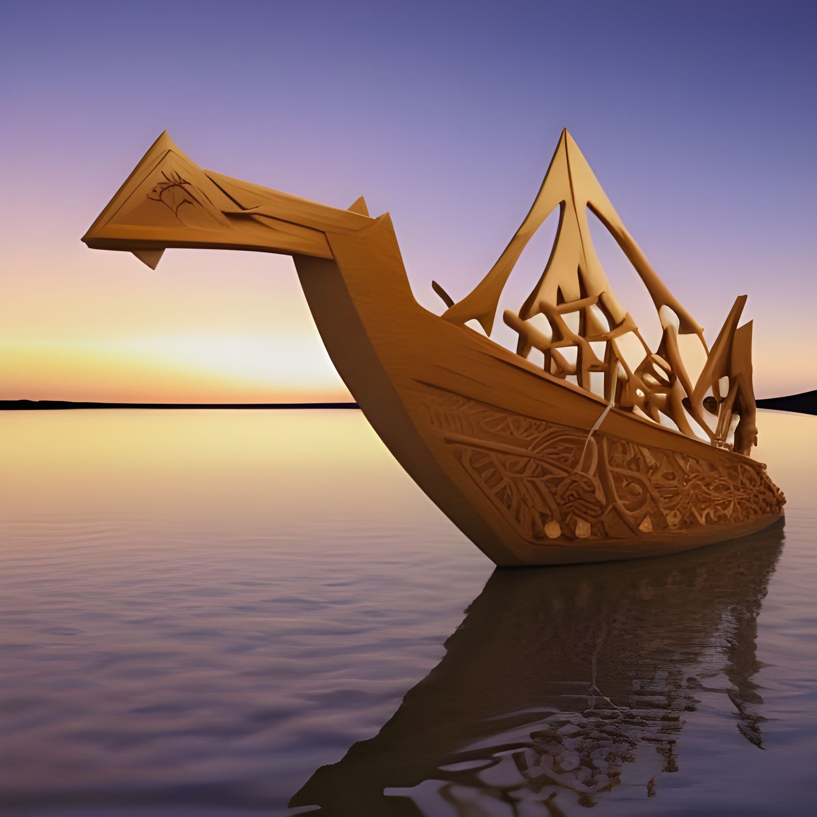 Origami Viking Longboat Papercraft in 8K