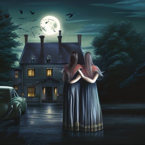 Eerie Ghosts Roaming a Spooky Village Street