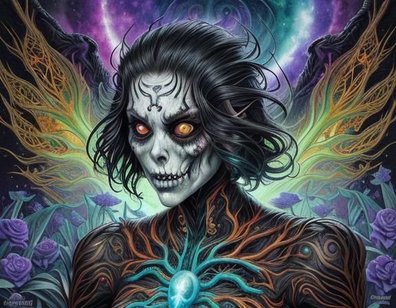 Strange Creature with Android Eyes in Biohorror Style