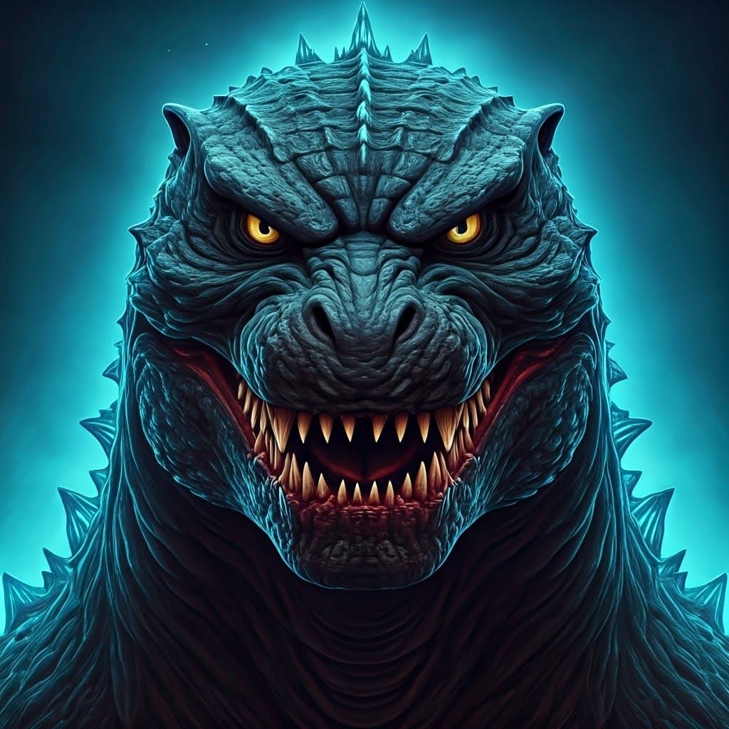 Terrifying Colossal Godzilla with Razor-Sharp Teeth