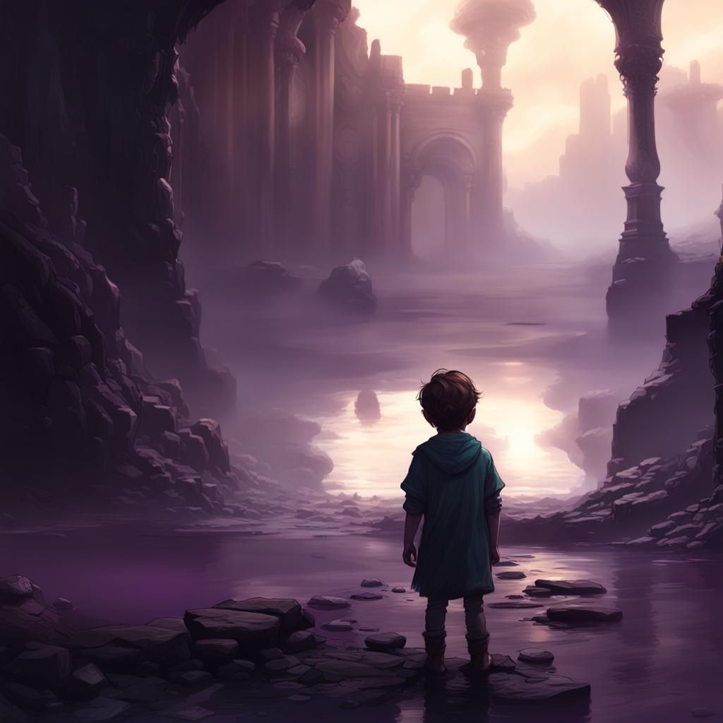 Crying Child in Dark Fantasy Style