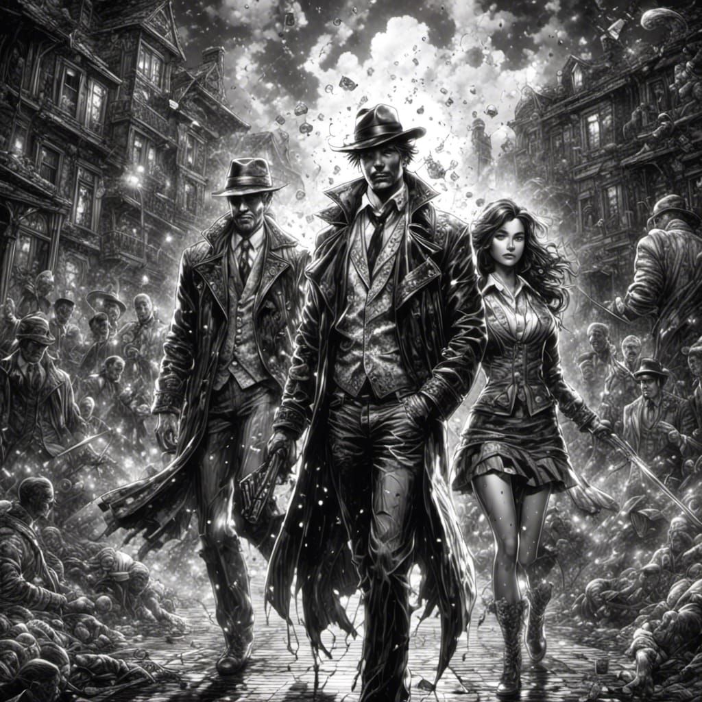 Italian Gangster Family in Comic Book Art