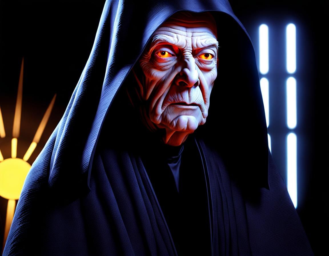 Hyperrealistic 3D Portrait of Emperor Palpatine