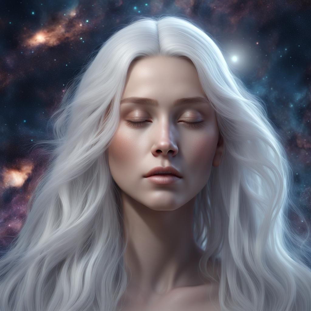 Woman's Teardrop Reflects Galaxy in Space