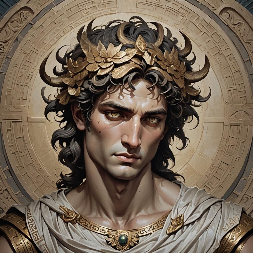 Hypnos: God of Sleep Portrait in Digital Art Style