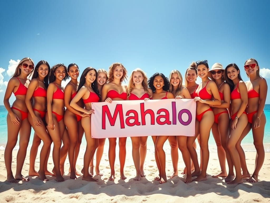 Vibrant Beach Gathering in Tropical Splendor