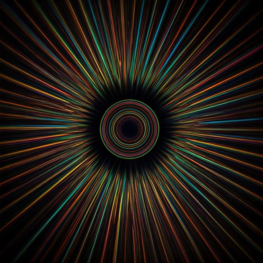 Radiant Neon Geometrical Pattern in Abstract Art Style