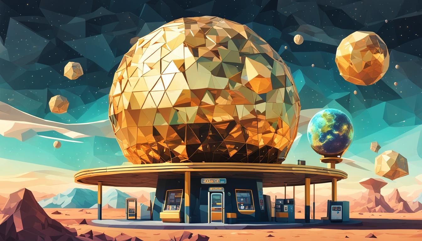 Alien Gas Station on Apocalyptic Planet: Low Poly Art