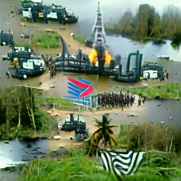 Oil Extraction Protest in Digital Rendering