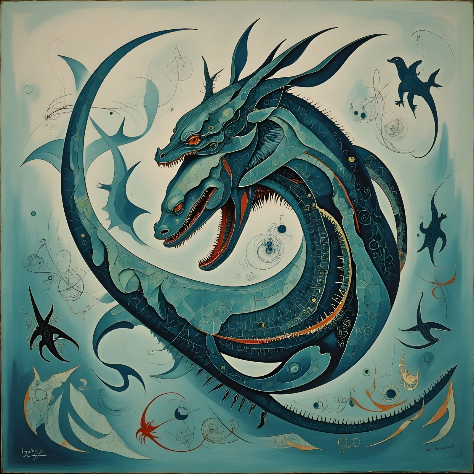 Ethereal Sea Serpent Emerges from Mysterious Depths