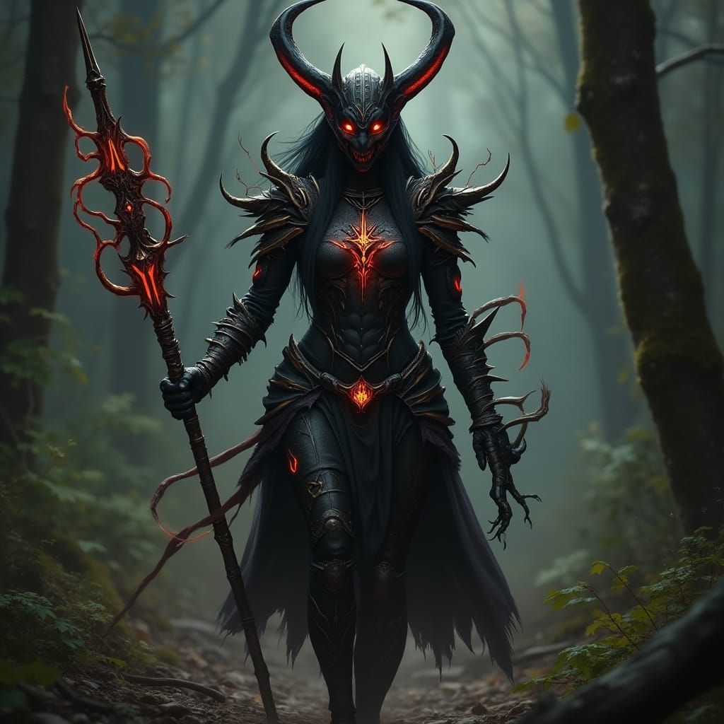 Mystical Female Yautja Warrior in Stealthy Hunt