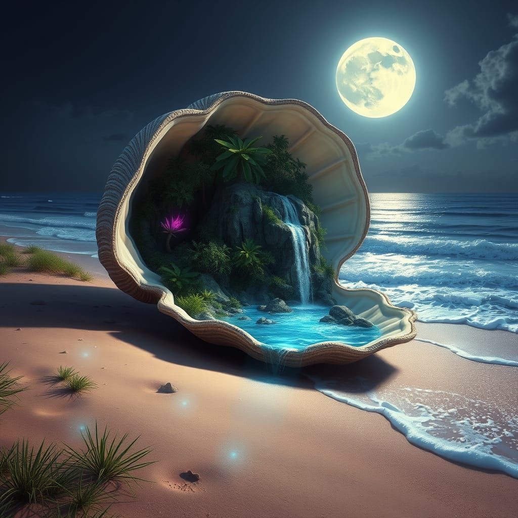 Massive Cockleshell Reveals Enchanting Jungle in 3D Render