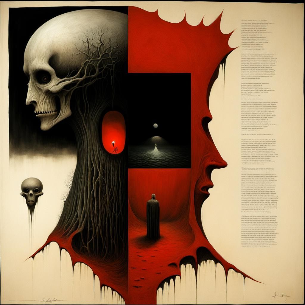 Surreal Abstract Nightmare in Beksinski Style