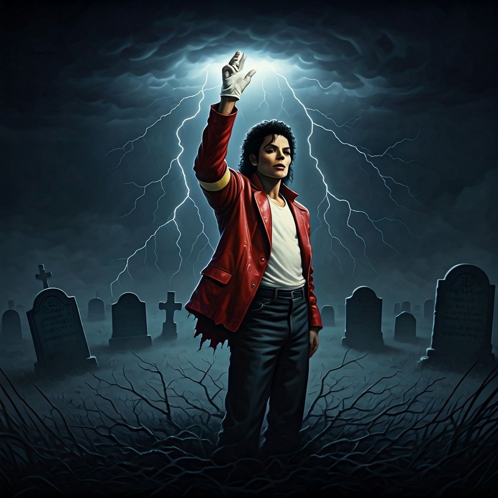 Michael Jackson Rises in Graveyard Fantasy Art
