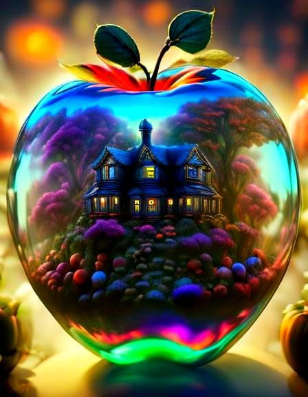 Double Exposure: Halloween Scene in a Candy Apple