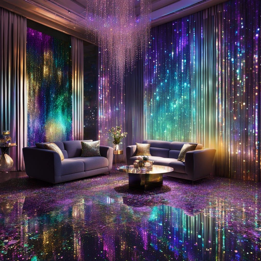 Opalescent Sequins Shimmer in Luminescent Treasure-House