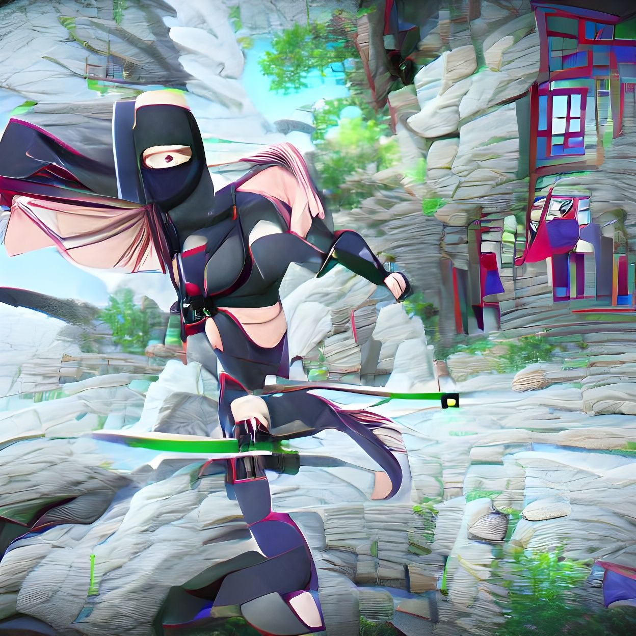 Anime Female Ninja in 8K Resolution